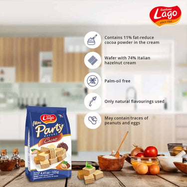 LAGO GASTONE-Mini Party Wafers-Cocoa Cream-125g